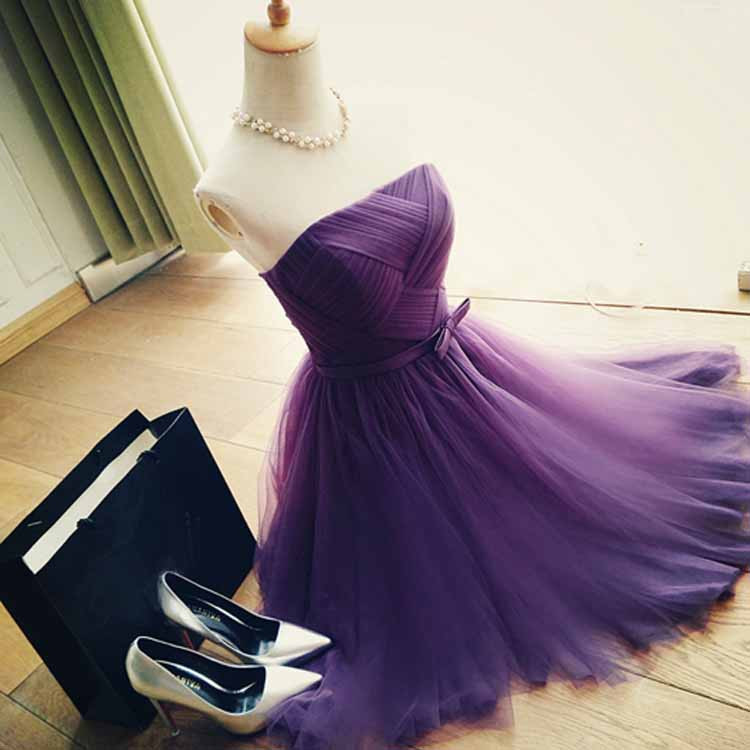 Short purple best sale wedding dresses